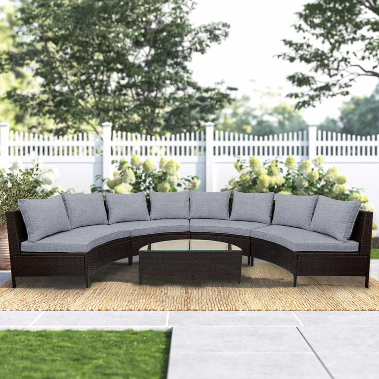 Curved outdoor sectional discount cushions